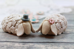Custom sheep wedding cake topper Animal cake topper - Ceramics By Orly
 - 5