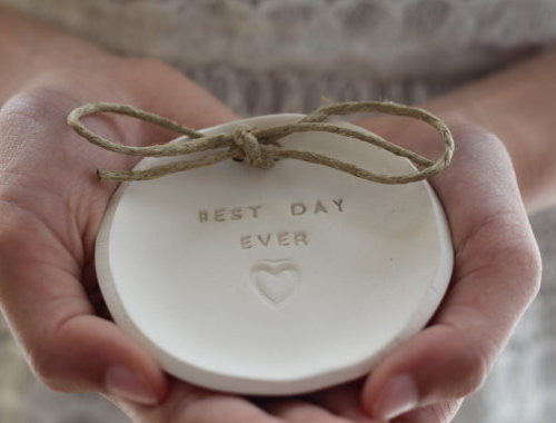Best day ever Wedding ring dish