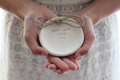 Best day ever Wedding ring dish - Ceramics By Orly
 - 4