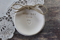 Best day ever Wedding ring dish - Ceramics By Orly
 - 3