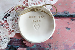 Best day ever Wedding ring dish - Ceramics By Orly
 - 2