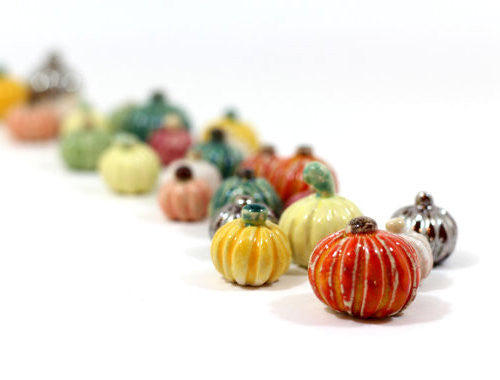 Miniature ceramic pumpkins