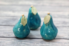 Aqua Ceramic pears Cottage chic Shabby chic Table centerpiece, Wedding reception - Ceramics By Orly
 - 5