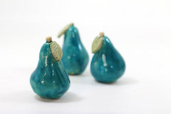 Aqua Ceramic pears Cottage chic Shabby chic Table centerpiece, Wedding reception - Ceramics By Orly
 - 2