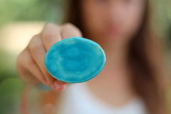 Turquoise statement ring - Ceramics By Orly
 - 3