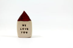 We love you house Gift for friends Gift for parents Miniature house Ceramic house - Ceramics By Orly
 - 4