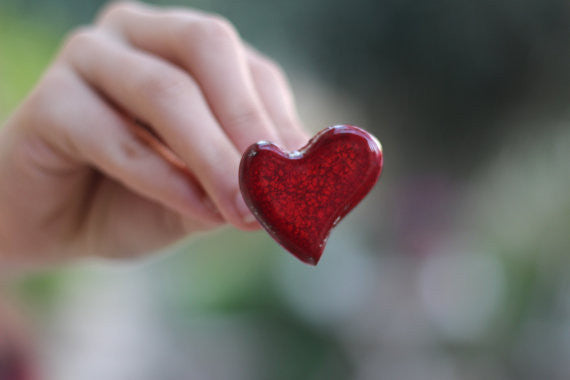 Heart ring Ceramic jewelry Ceramic ring Red ring Valentine's day gift Red heart ring