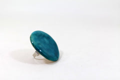 Turquoise ring - adjustable cocktail ring Boho chic jewelry - Ceramics By Orly
 - 2