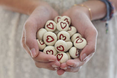 Valentine's Day Heart favor Wedding favors Round heart pebbles Bridesmaids gift Shower gift - Ceramics By Orly
 - 2