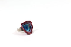 Marsala and aqua ring Boho chic jewelry - Ceramics By Orly
 - 4
