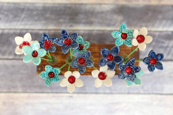 Housewarming gift Flowers centerpiece Flowers decorations Ceramic flowers Spring decor