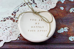Anniversary gift Ring dish Wedding ring dish - Ring bearer Wedding Ring pillow - Ceramics By Orly
 - 3