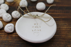 Anniversary gift My only love Ring dish Wedding ring dish - Ring bearer Wedding Ring pillow 1st anniversary gift - Ceramics By Orly
 - 1