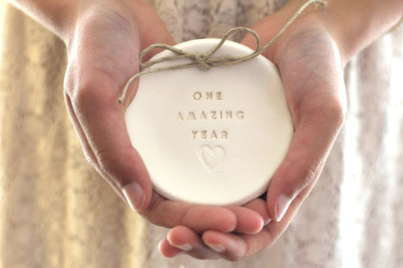 Anniversary gift One amazing year Ring dish Ring bearer 1st anniversary gift