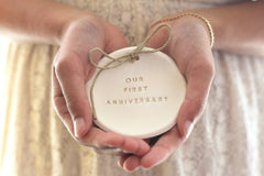 Our first anniversary Anniversary gift Ring dish Ring bearer 1st anniversary gift - Ceramics By Orly
 - 1