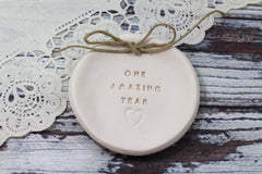 Anniversary gift One amazing year Ring dish Ring bearer 1st anniversary gift - Ceramics By Orly
 - 5