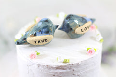 Love you Wedding cake topper Love birds cake topper Anniversary gift Chic wedding Engagement gift - Ceramics By Orly
 - 2