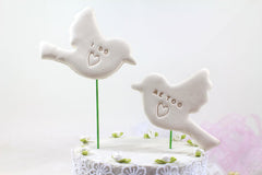 I do Me too Bird Wedding cake topper Love birds wedding cake topper Anniversary gift - Ceramics By Orly
 - 5