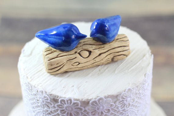 Customized wedding cake topper Love birds cake topper Wedding cake topper - Ceramics By Orly
 - 1