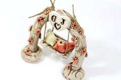 Swing wedding cake topper A pair of ceramic love birds swings under their love tree - Ceramics By Orly
 - 5