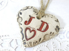 Personalized bridal bouquet charm with your initials - Ceramics By Orly
 - 1