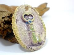 Key pendant A stylish and OOAK ceramic pendant in shades of purple and green - Ceramics By Orly
 - 2