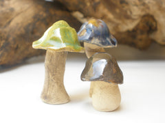Tiny rustic ceramic mushrooms garden in variety of colors sizes and shapes - Ceramics By Orly
 - 6