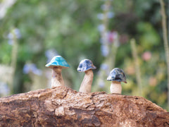 Tiny rustic ceramic mushrooms garden in variety of colors sizes and shapes - Ceramics By Orly
 - 2