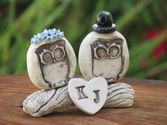 Personalized owls wedding cake topper - Ceramics By Orly
 - 2