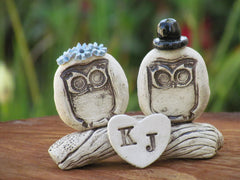Personalized owls wedding cake topper - Ceramics By Orly
 - 3