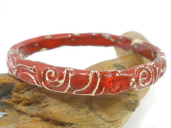 Ceramic jewelry Unique and stylish red and white ceramic bracelet Romantic style fashion jewelry - Ceramics By Orly
 - 2