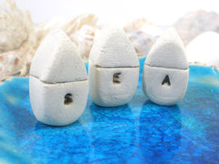 A set of tiny rustic ceramic SEA miniature houses - Ceramics By Orly
 - 2