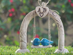 Cake toppers wedding – Custom swing wedding cake topper Rustic cake topper - Ceramics By Orly
 - 6