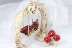 Cake toppers wedding – Custom swing wedding cake topper Rustic cake topper - Ceramics By Orly
 - 2