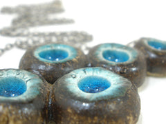 OOAK turquoise and brown ceramic jewelry - Ceramics By Orly
 - 2